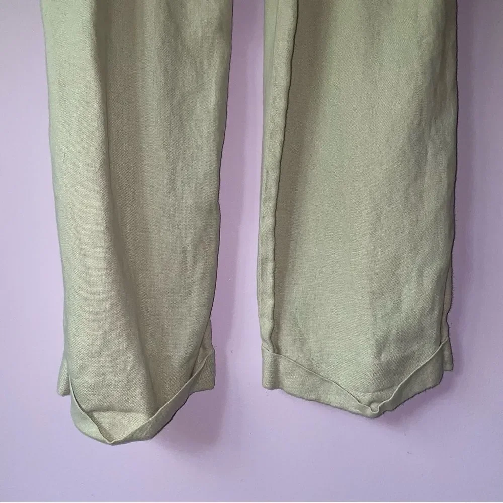 Brooks Brothers 35x30 Irish Linen Trouser Light Tan Pants Coastal Minimalist